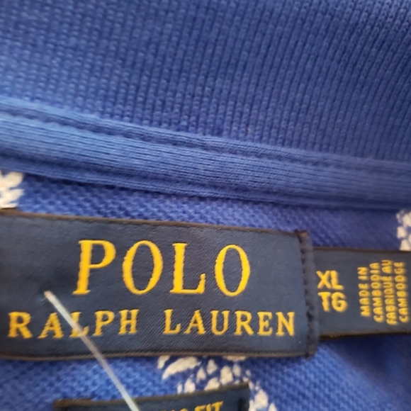 POLO RALPH LAUREN LOGO BLUE HAWAIIAN PINEAPPLE PRINT S/S POLO SHIRT XL $89 NEW - Picture 6 of 6